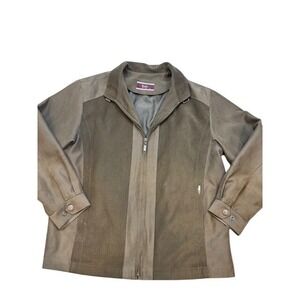 VTG Audi Golf & Sports Mens Full Zip Jacket Olive Brown Corduroy Texture Size 95